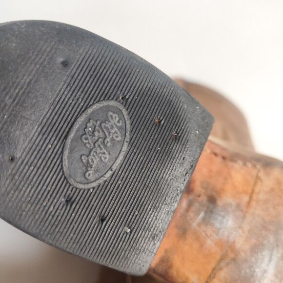 Vintage Abilene Western Cowboy Cowgirl Boots Nubuck Block Heel 8 Camel T… - Picture 11 of 13